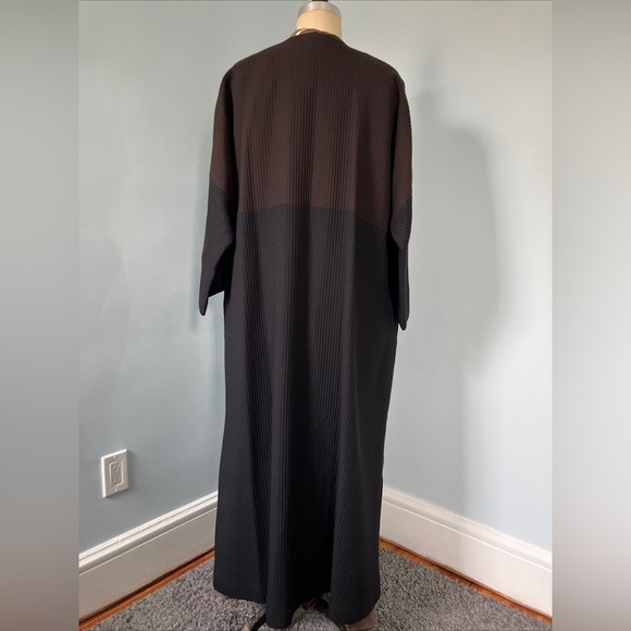 🆕ESKANDAR BERGDORF GOODMAN Size 0 Brown & Black Ribbed Coatigan - Picture 9 of 11
